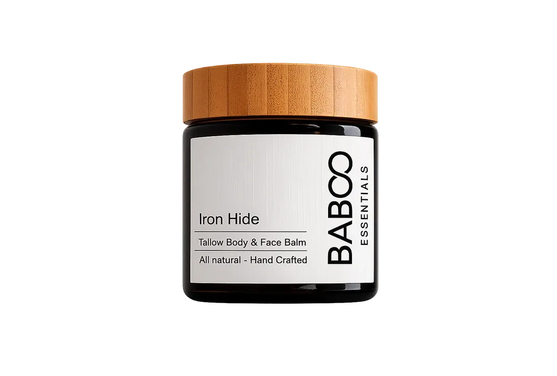 Iron Hide grass-fed tallow balm for men, 60ml jar